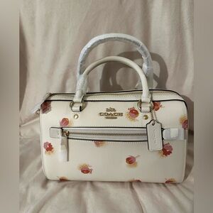 Coach Rowan Pop Floral Satchel Print Chalk Multi Brand New